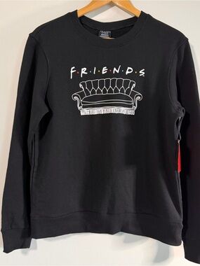 FRIENDS Central Perk Couch by Culturefly Black Crewneck Sweatshirt Women's XS